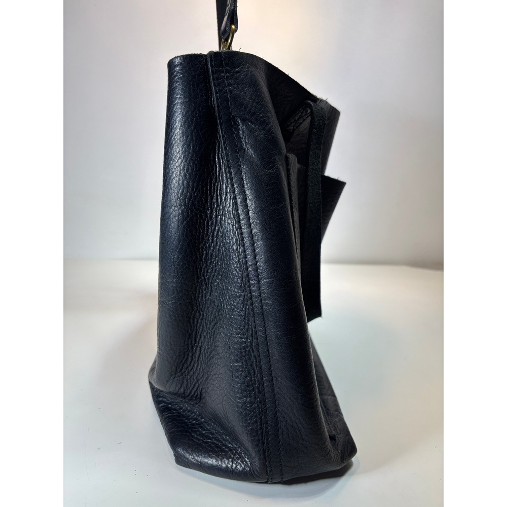 Madewell Medium Transport Tote Black Leather Crossbody Handbag - Picture 5 of 10